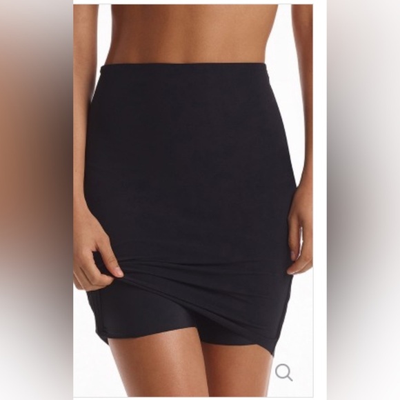 SPANX Black Midi Skirt and back Shorts - Picture 1 of 7